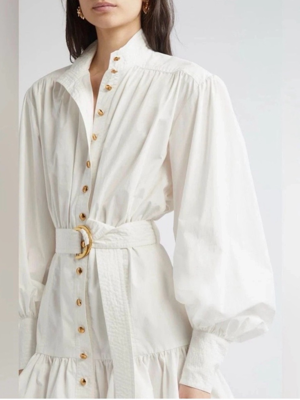 Zimmermann Belted Long Sleeve Cotton Utility Minidress - Picture 4 of 11